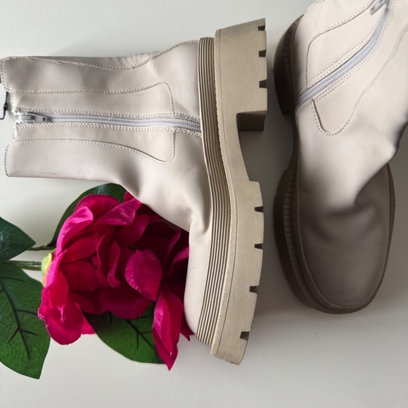 Zara Ladies Boots Ankle Boots Women's Chelsea Platform Round Head Zipper Boots - Picture 4 of 4